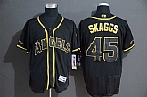 Angels 45 Tyler Skaggs Black Gold Flexbase Jersey,baseball caps,new era cap wholesale,wholesale hats
